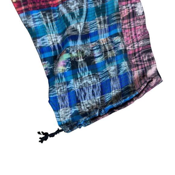 Funky Boho Ethnic Woven Textile Patchwork Pants Drawstring Waist Size XL - Picture 4 of 6